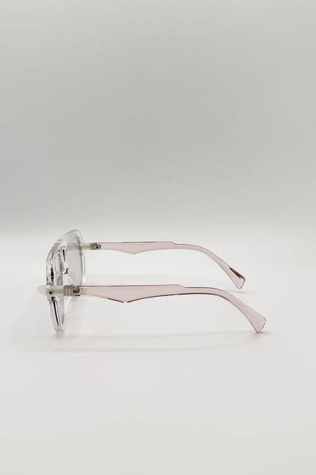 Bold Navigator Sunglasses in Light Grey Pink - Image 4