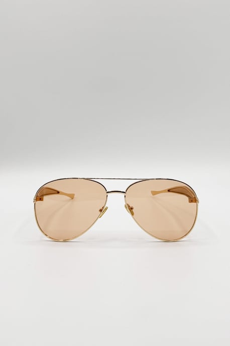 Metal Aviator Sunglasses With Chunky Arm - Image 2