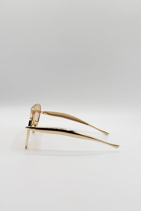 Metal Aviator Sunglasses With Chunky Arm - Image 4