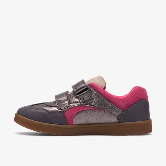 Disco Vibe K. Pewter Leather Trainers - Image 2