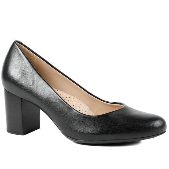 Jones Bootmaker Xantara Leather Block Heel Court Shoes - Image 1