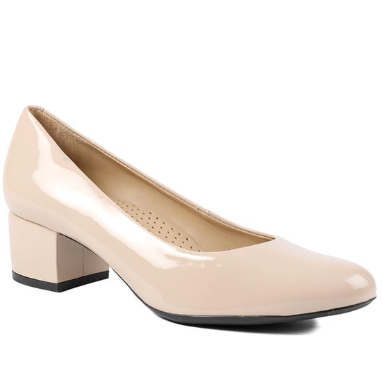 Jones Bootmaker Zakynthos Leather Block Heel Court Shoes - Image 1