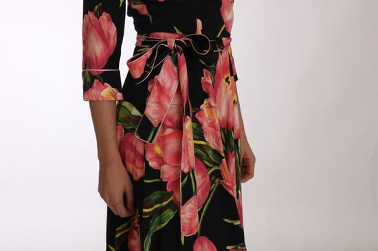 Dolce Gabbana Tulip Print Wrap Dress - Image 3