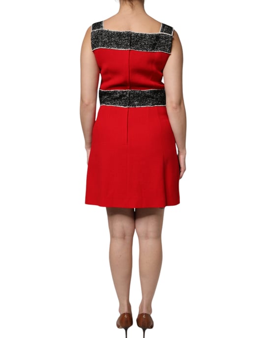 Tweed Trim A-lijn Mini Jurk - Image 3