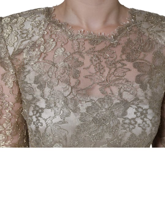 Lace Mini Dress Floral Embroidered Long Sleeves - Image 4
