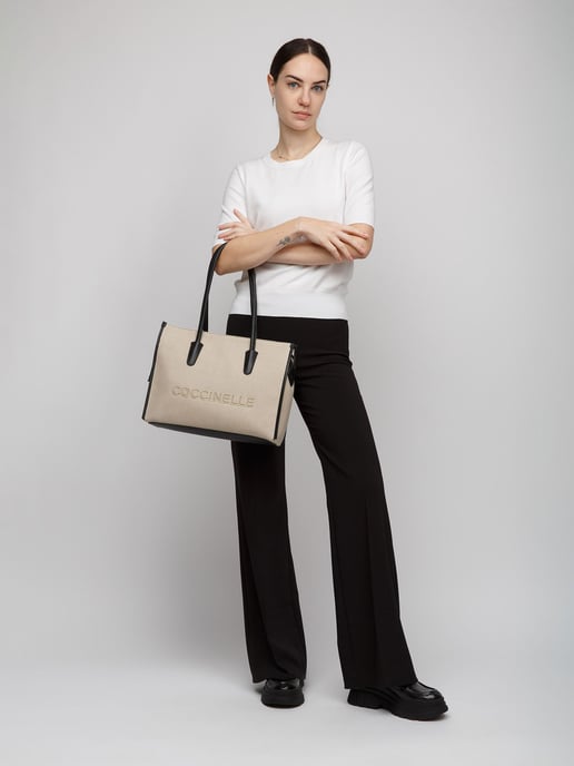 Coccinelle Myrtha26 Canvas Handbag Canvas Fabr./Grained Leather - Image 5