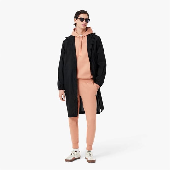 Men's Lacoste Cotton Fleece Hoodie in Orange - Image 6