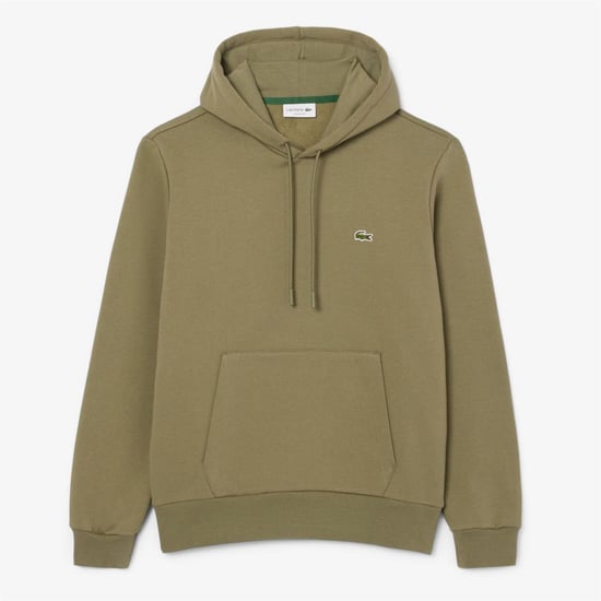 Men's Lacoste Cotton Fleece Hoodie in Green - Image 1