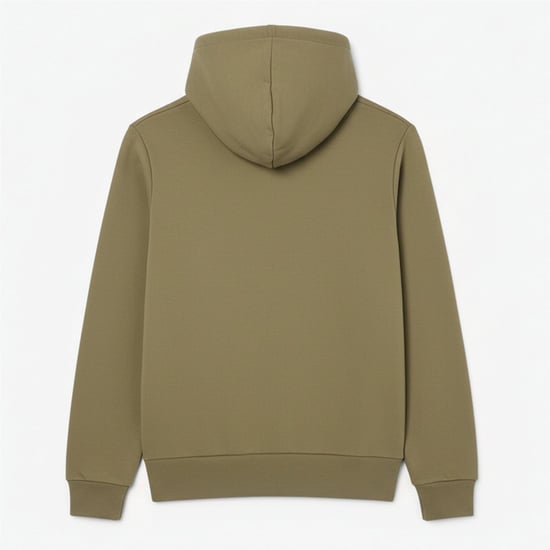 Men's Lacoste Cotton Fleece Hoodie in Green - Image 2