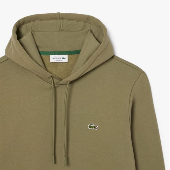 Men's Lacoste Cotton Fleece Hoodie in Green - Image 5