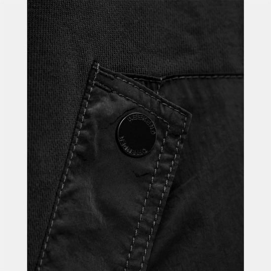 Men's Weekend Offender Daponte Overlay Zip Hoodie in Black - Image 6