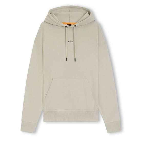 Men's Boss Contrast Logo Hoodie in Beige - Image 1