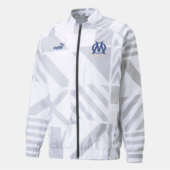 Men's Puma De Marseille FC Prematch Jacket in White - Image 1