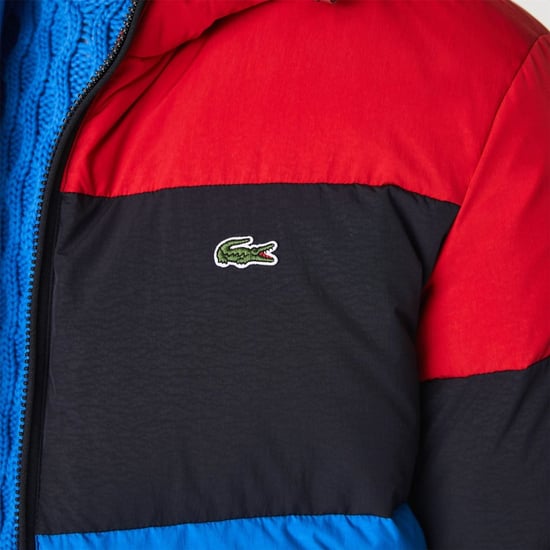 Men's Lacoste Water Resistant Puffer Jacket in Red - Image 3