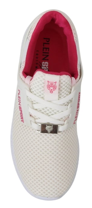 Philipp Plein Witte Roze Polyester Becky Sneakers Schoenen - Image 3
