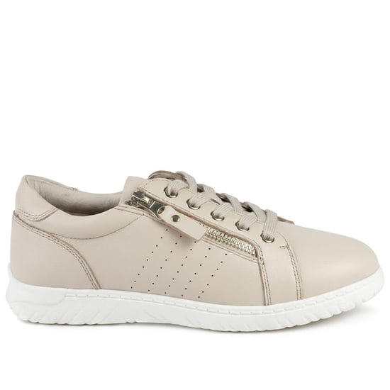 Jones Bootmaker Buttercup Leather Zip & Lace Trainers - Image 2