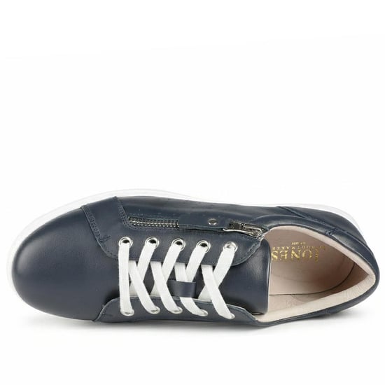 Jones Bootmaker Buttercup Leather Zip & Lace Trainers - Image 4