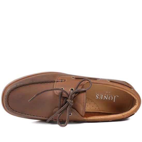 Jones Bootmaker Partington Leather Lace Up Boat Shoes - Image 4