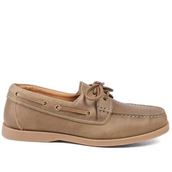 Jones Bootmaker Partington Leather Lace Up Boat Shoes - Image 2