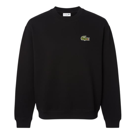 Men's Lacoste Fit Badge Accent Fleece Sweatshirt in Black - Image 1