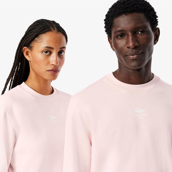 Men's Lacoste Fleece Sweatshirt in Pink - Image 5