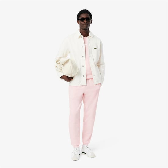 Men's Lacoste Fleece Sweatshirt in Pink - Image 6