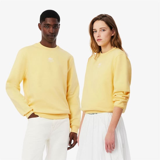 Men's Lacoste Fleece Sweatshirt in Yellow - Image 3