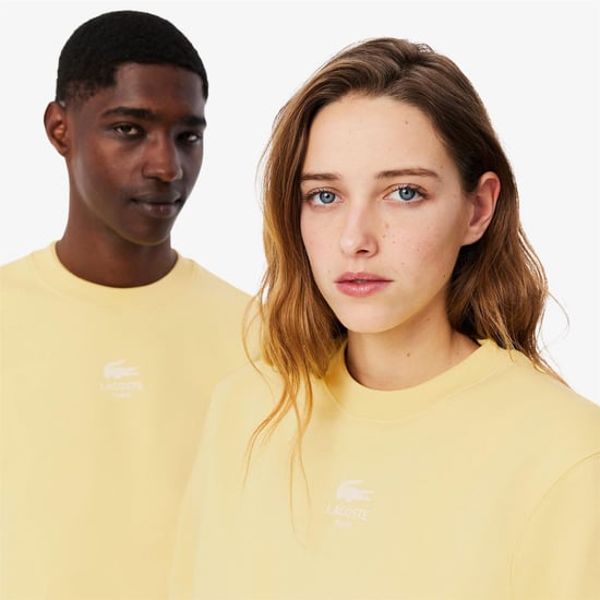 Men's Lacoste Fleece Sweatshirt in Yellow - Image 5