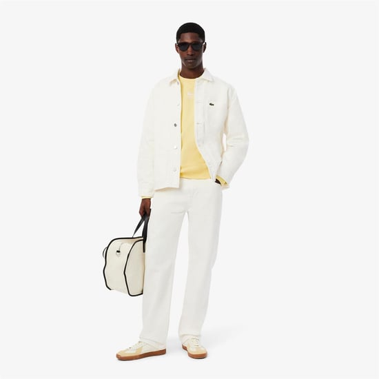 Men's Lacoste Fleece Sweatshirt in Yellow - Image 6