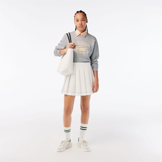 Women's Lacoste Fit Organic Cotton Fleece Sweatshirt in Grey - Image 3