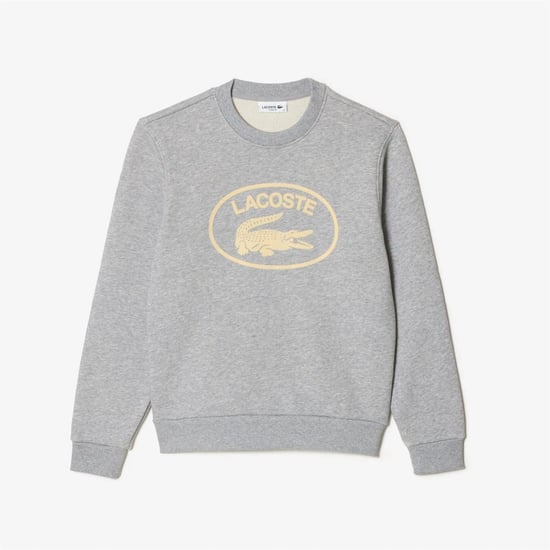 Women's Lacoste Fit Organic Cotton Fleece Sweatshirt in Grey - Image 4