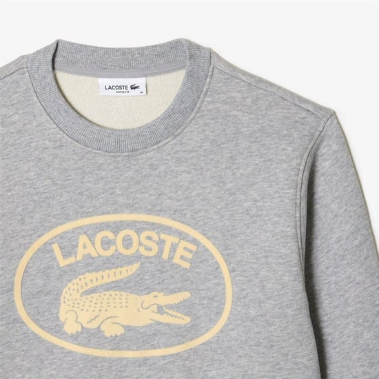 Women's Lacoste Fit Organic Cotton Fleece Sweatshirt in Grey - Image 5