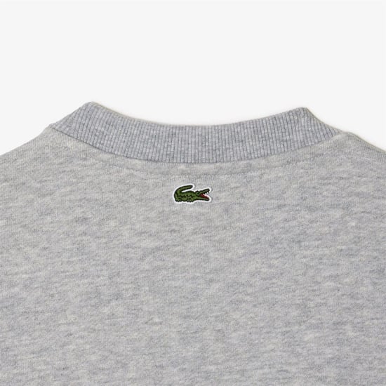 Women's Lacoste Fit Organic Cotton Fleece Sweatshirt in Grey - Image 6