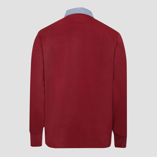 Men's Gant Fit Chambray Rugger Sweatshirt in Red - Image 2
