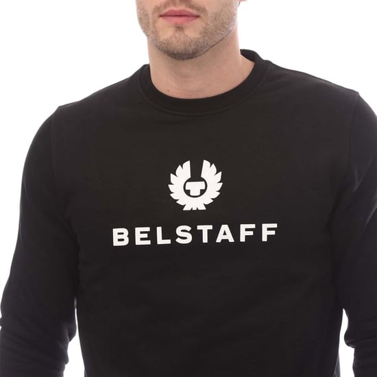 Men's Belstaff Crewneck Sweatshirt in Black-White - Image 3