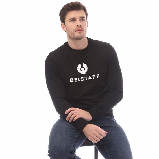 Men's Belstaff Crewneck Sweatshirt in Black-White - Image 4