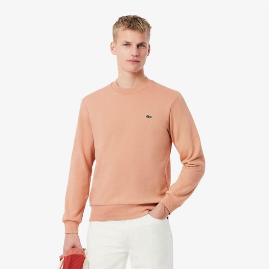 Men's Lacoste Crew Neck Sweatshirt in Orange - Image 3