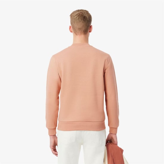 Men's Lacoste Crew Neck Sweatshirt in Orange - Image 4