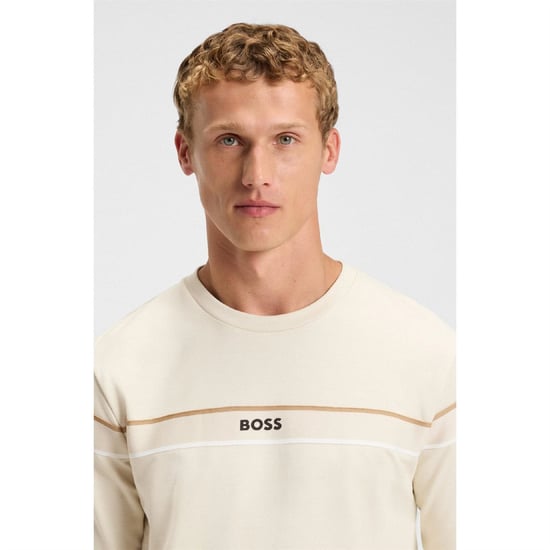 Men's Boss Crewneck Sweatshirt in White - Image 5