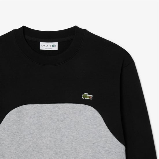 Men's Lacoste Block Cotton Fleece Sweatshirt in Grey - Image 5