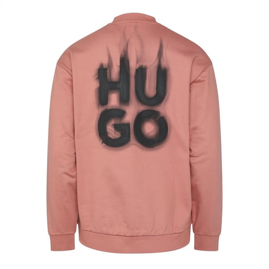 Men's Hugo Smoke Logo Crewneck Sweatshirt in Pink - Image 2