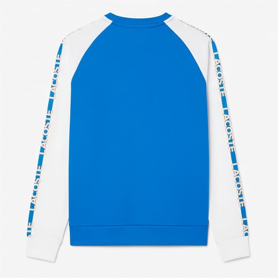 Men's Lacoste Colour Block Stripe Sweatshirt in Blue-White - Image 2