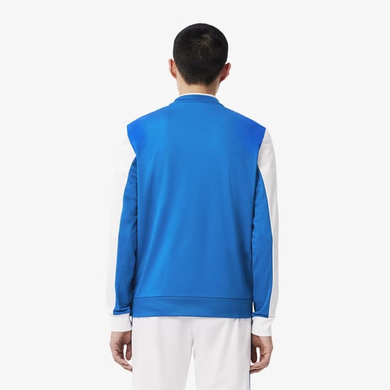 Men's Lacoste Colour Block Stripe Sweatshirt in Blue-White - Image 4