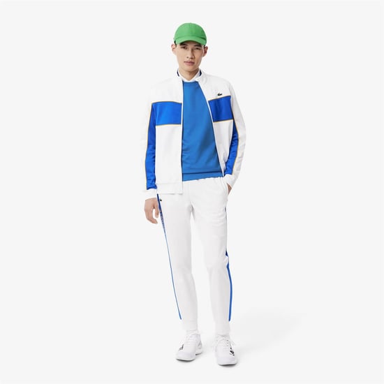 Men's Lacoste Colour Block Stripe Sweatshirt in Blue-White - Image 6
