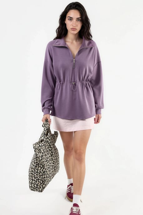 Ritskraag Sweatshirt met Verstelbare Taille - Image 4