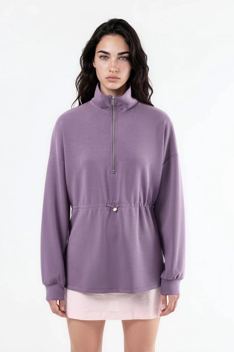 Ritskraag Sweatshirt met Verstelbare Taille - Image 6
