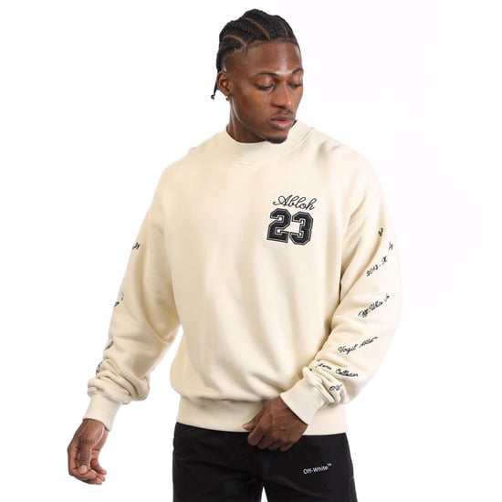 Men's Off White Logo Skate Crewneck Sweatshirt in Black - Image 1