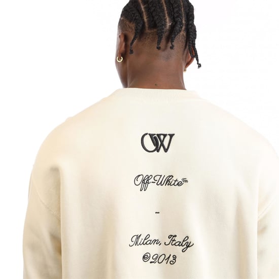 Men's Off White Logo Skate Crewneck Sweatshirt in Black - Image 4