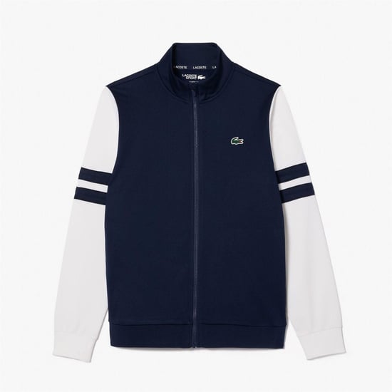Men's Lacoste Up Stretch Interlock Tennis Sweatshirt in Navy-White - Image 1
