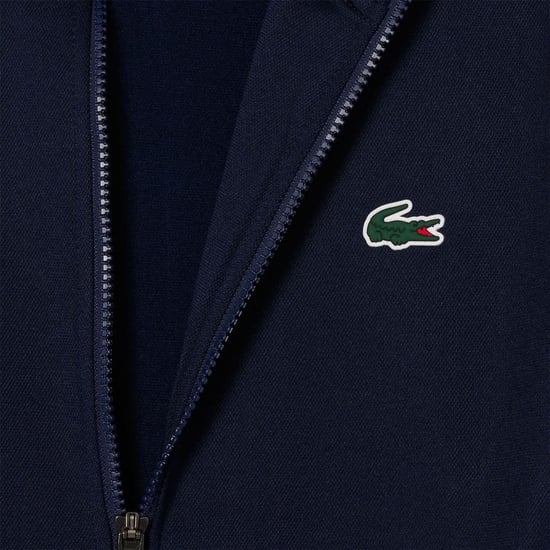 Men's Lacoste Up Stretch Interlock Tennis Sweatshirt in Navy-White - Image 3
